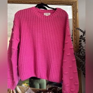 Jessica Simpson OVERSIZED Bold Pink Crew Neck Sweater